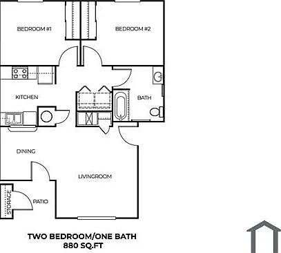 2 bed, 880 sqft, $524 — Photo 2