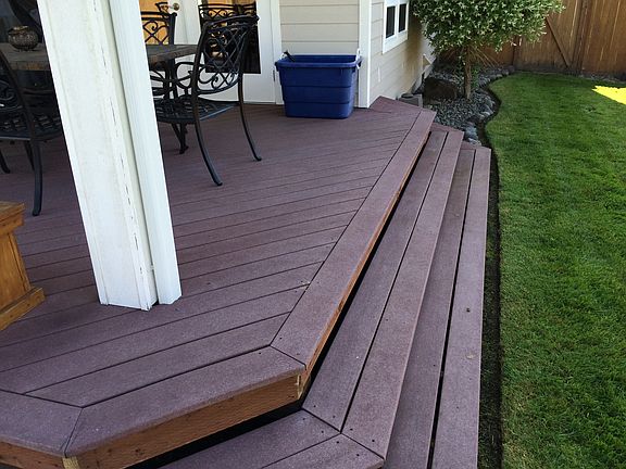 Trex decking and edged yard