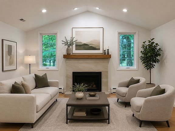 Living Room with new remote controlled gas insert fireplace