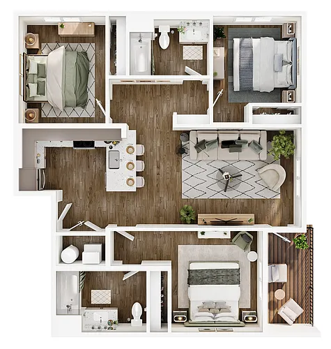 Floor plan 3X2 D