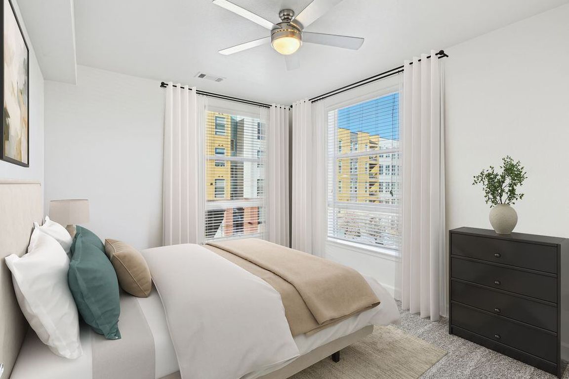 Bedroom with carpet