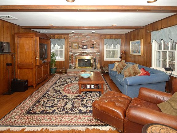 family room with built ins