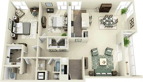 Floor plan 2 Bedroom E