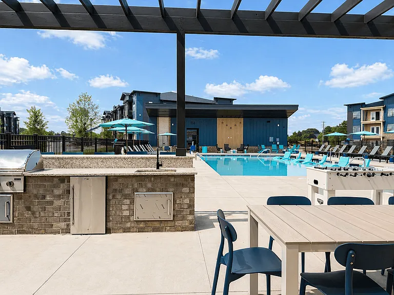 Grilling space designed for entertaining and relaxed outdoor dining.