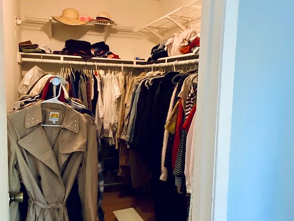 Walk-in closet in master bedroom