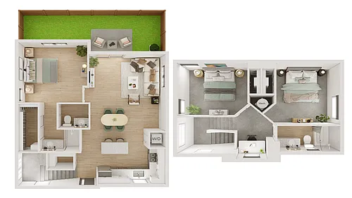 Floor plan 3BR/2BA - C1