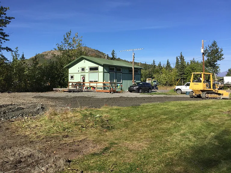 Exterior in the back of the property