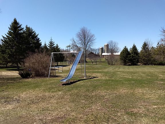 Swing set and very large yard