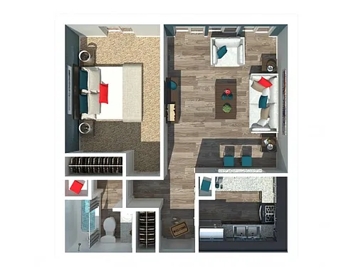 Floor plan One Bedroom One Bathroom