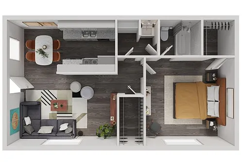 Floor plan 1 bed/1 bath Palomino
