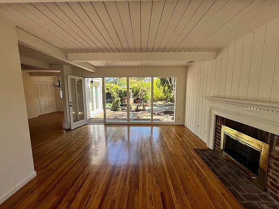 living room with garden view
