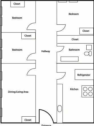 3BR/1BA Deluxe 3BR/1BA Deluxe