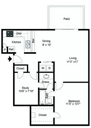 Floor plan 1X1 SD