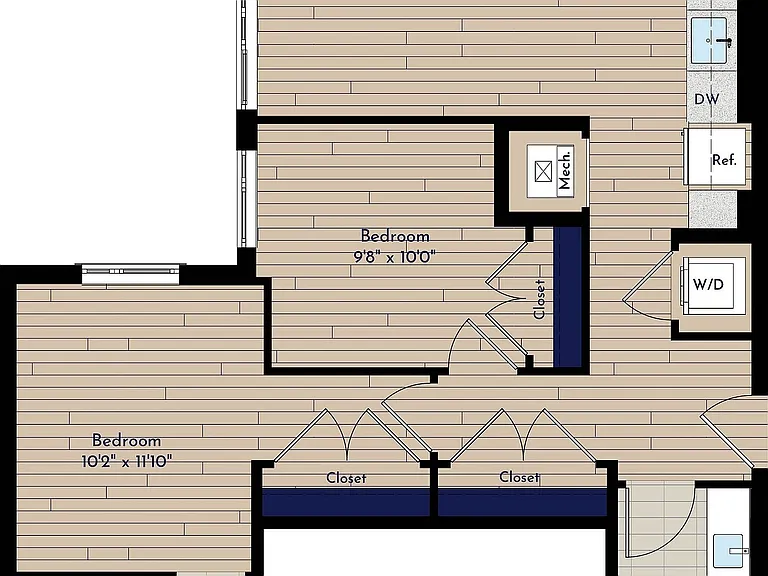 B 2BR-N Two Bedroom Floor Plan B 2BR-N Two Bedroom Floor Plan