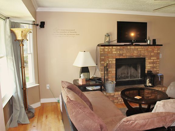 Wood burning fireplace