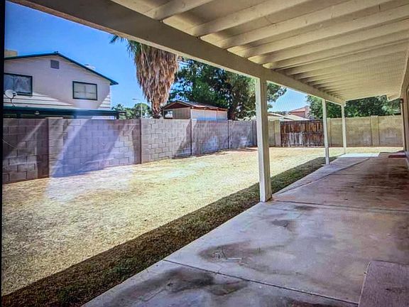Covered back patio.