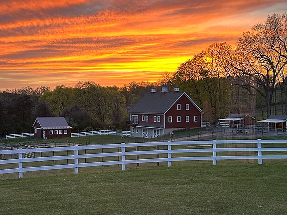 Sunset over Barn House