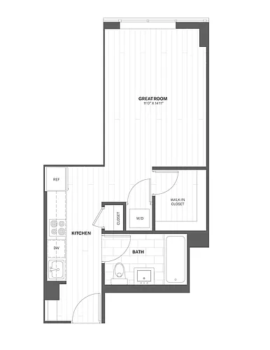 Floor plan Studio / 1 Bathroom