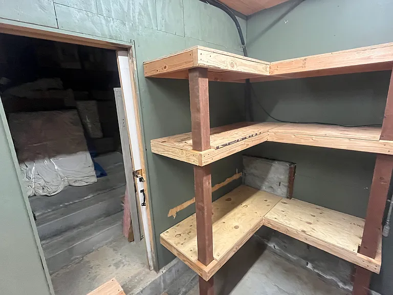 Lower Level Storage Shelves