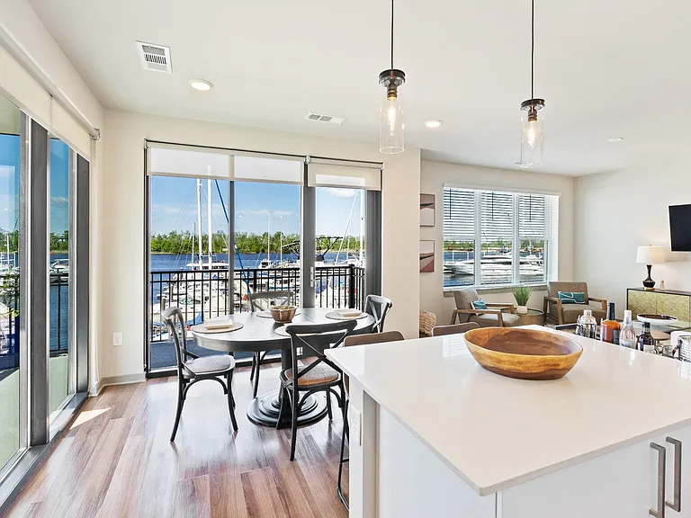 Open floor plan at Pier 33 apartments
