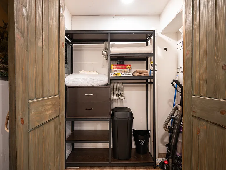 Lots of storage and cleaning supplies