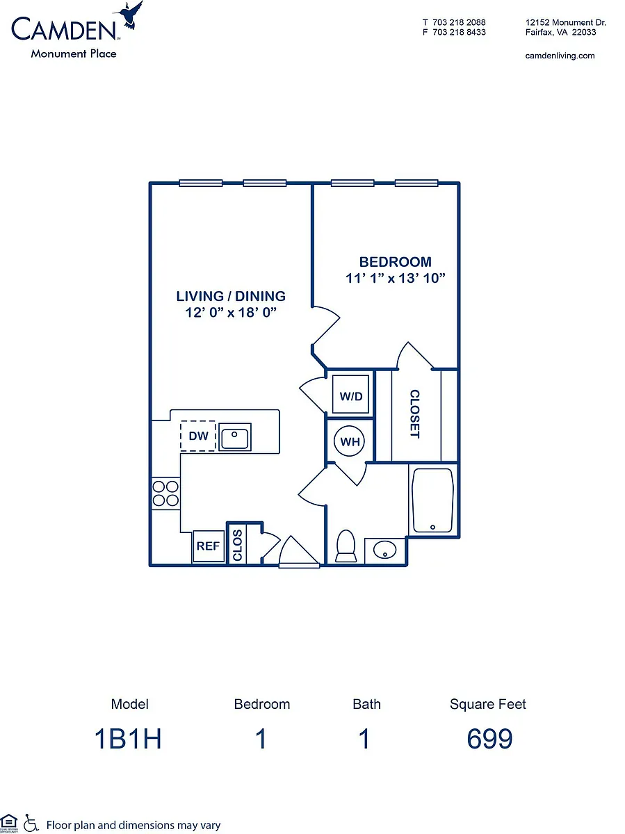 Floor plan 1B1H