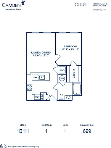 Floor plan 1B1H
