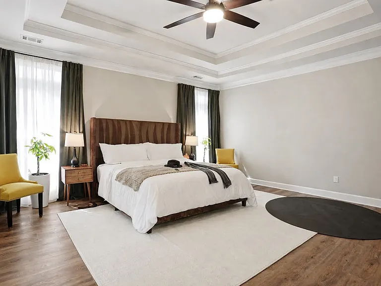 Bright, spacious primary suite designed for comfort and restful extended stays