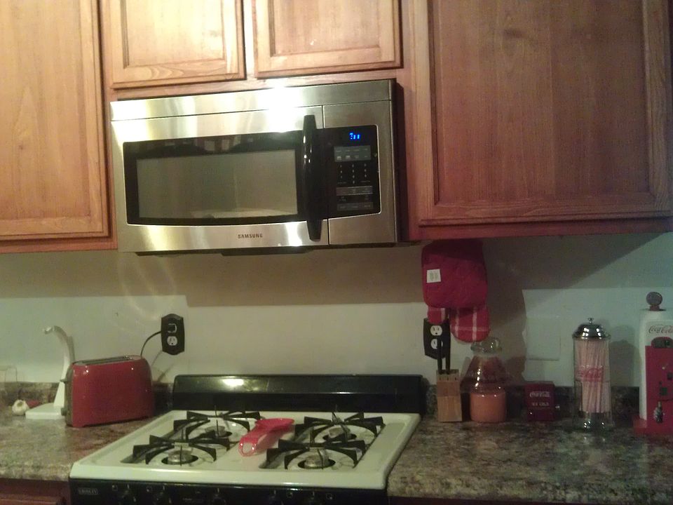 New cabinets and microwave