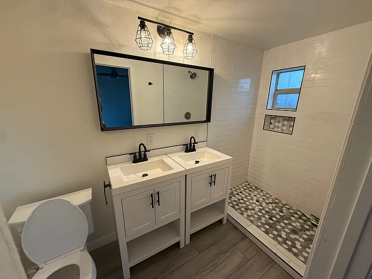 Primary suite bathroom, fully remodeled