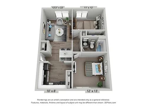 Floor plan Springwood Two Bed Garden