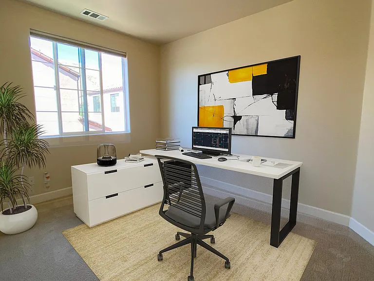 Flexible third bedroom easily configured as a home office or study.