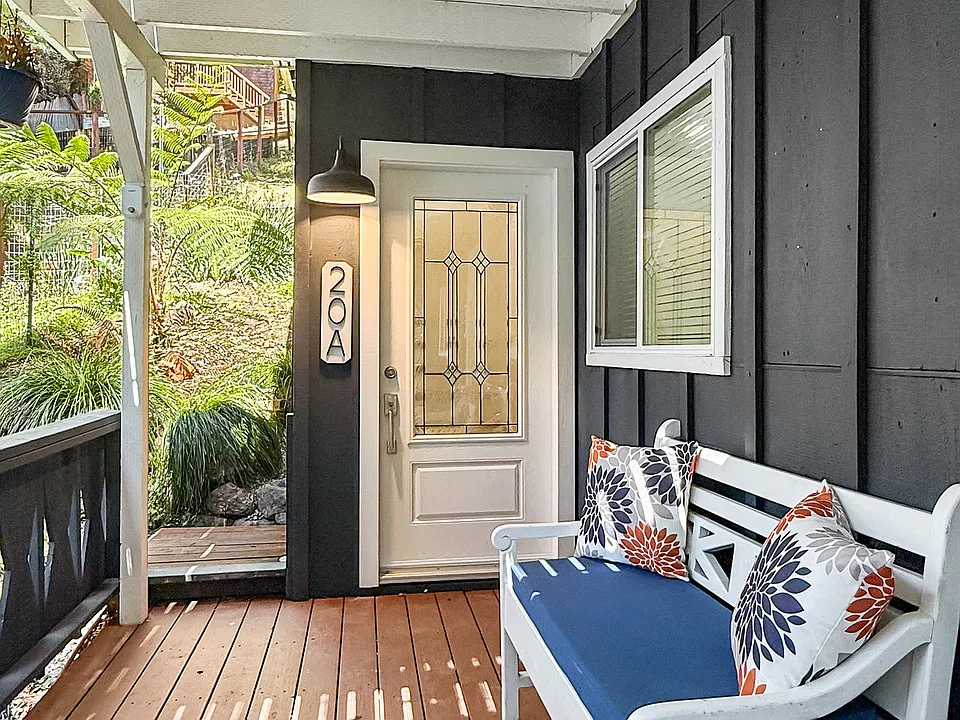 front door on entry deck.