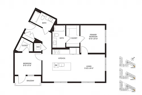 Floor plan Two Bedroom C4
