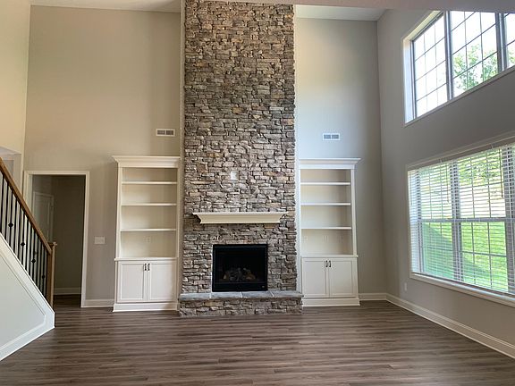 Living room with a gas fireplace