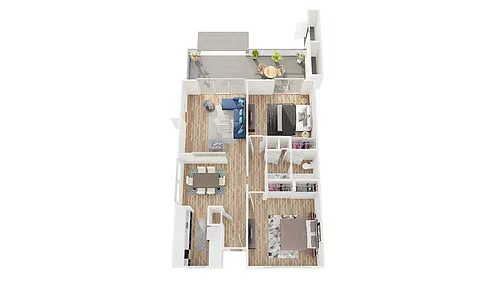 Floor plan 1x1 Den