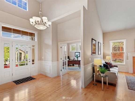 Entry with French door to large den/home office