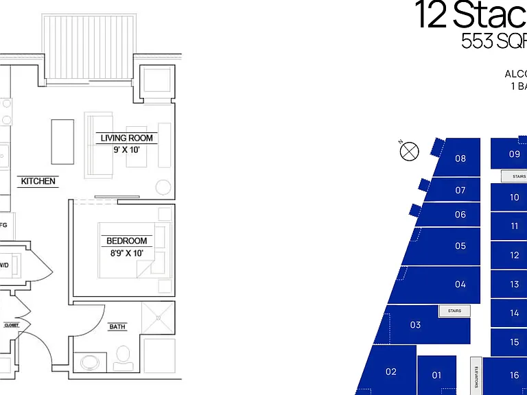 12 stack - 1Bed - 553 Sq Ft 12 stack - 1Bed - 553 Sq Ft