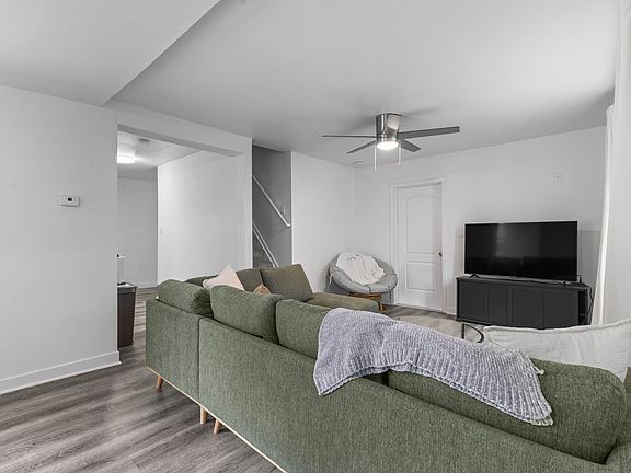 Living room view - circle lounge chair is not included.