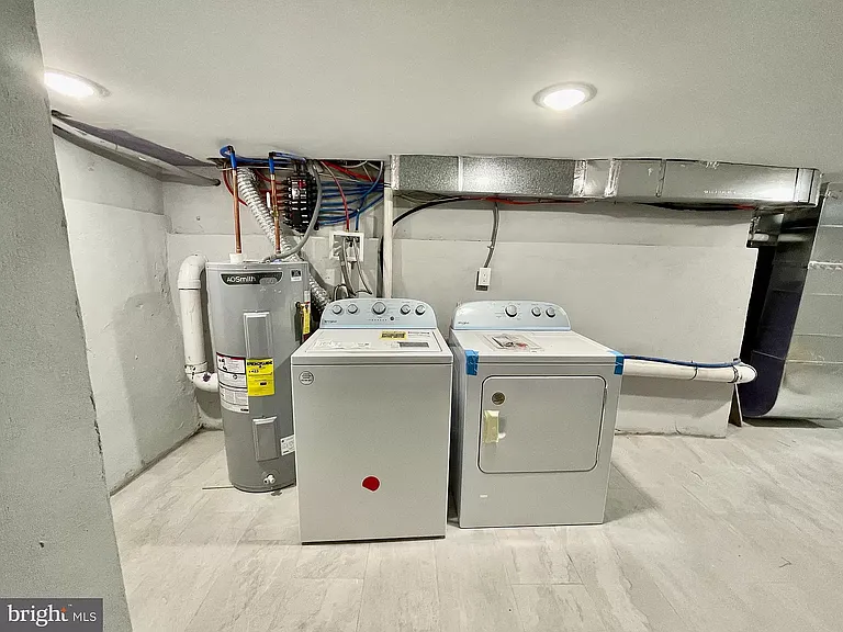 Washer dryer in basement
