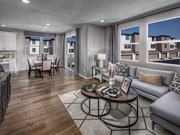 Residence 1 floorplan modeled at a nearby Meritage community.