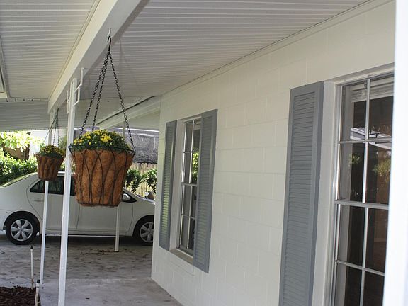 Front porch to carport