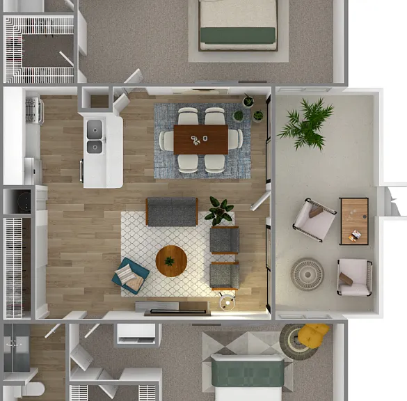 Costa Del Sol 2x2 Upgrade Floorplan Diagram