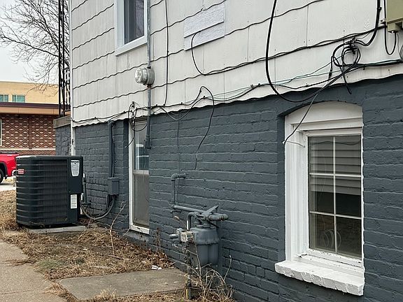 Sidewalk and side of property.