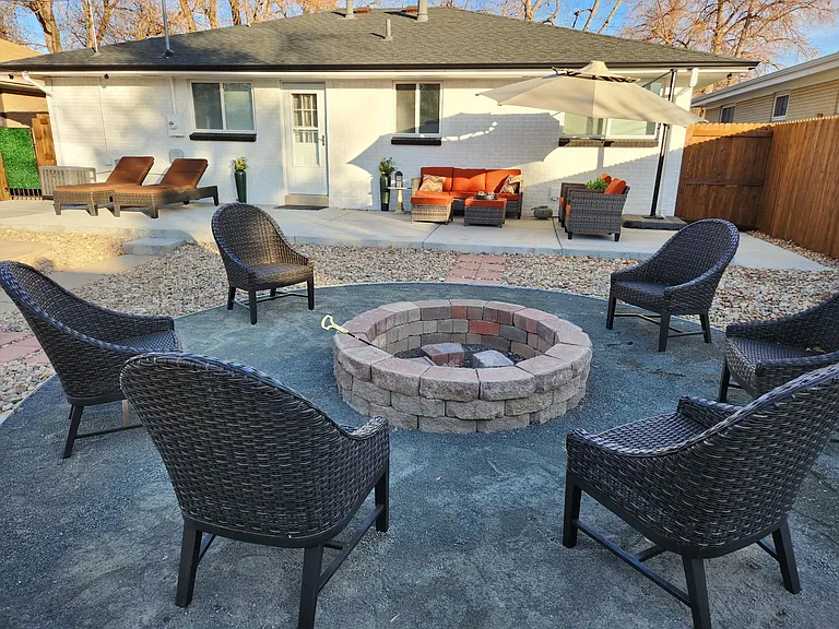 built in wood burning fire pit