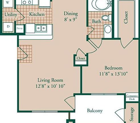 1 bd. 1 ba. - 756