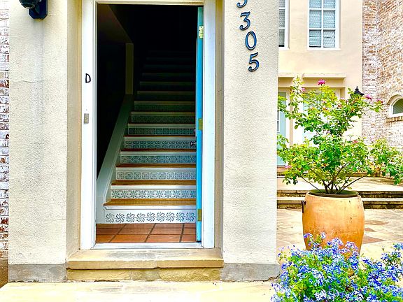 Stenciled stairs hand done