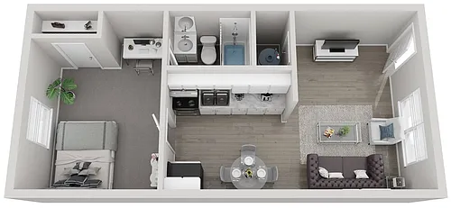 Floor plan A5 1x1 C Standard - Call for Availability
