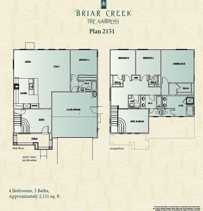Two-story design with downstairs bedroom suite.