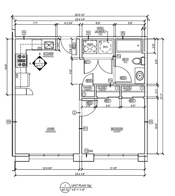 Floor plan 1 Bed (Gg)